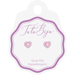 TUTU BIJU tutu biju uhančki hearth 6.0 mm silver rose pois the60s017
