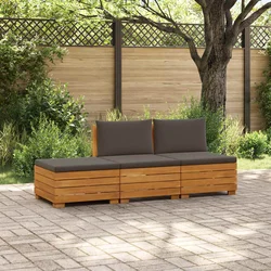 Set vanjskih sofa s jastukom 3 Komad Smeđa Čvrsto drvo akacije