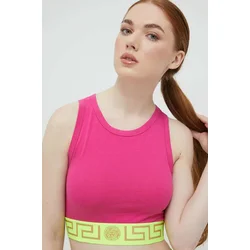 Versace crop top ženski bombaž z elastanom