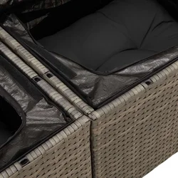 Sjedeća garnitura za vrt s pohranom 9 pcs Siva poliratan