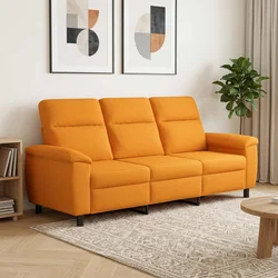 Vidaxl Kavč Temno rumena 214 x 90 x 95 cm Blago