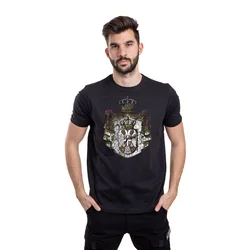 011Shop Muška majica kratkih rukava Srbija Veliki grb, Crna