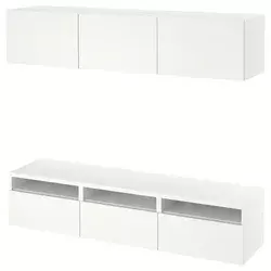 BESTA TV stalaža, bela/Lappviken bela, 180x42x185 cm