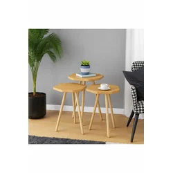 Hanah Home Set uklopivih stočića, 3 komada, Krem