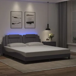 Okvir kreveta Viana s LED-om bez madraca sivi 180 x 200 cm