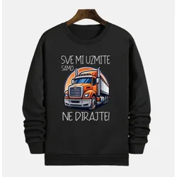 MAFIMI Muški duks Sve mi uzmite samo kamion ne dirajte, Crni