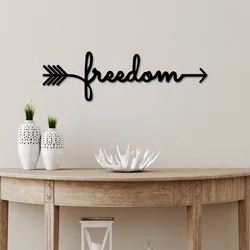 Opviq Zidna dekoracija Freedom, 62x19 cm, 1.5 mm, Crna