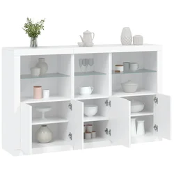 Komoda s LED svjetlima bijela 162 x 37 x 100 cm
