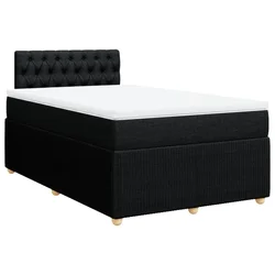 Vidaxl Box spring postelja z vzmetnico črn 120x200 cm blago