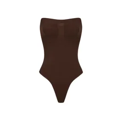 cfab Oblikovanje postave Trägerloser Bodysuit Sculpting Shapewear mit String rjava