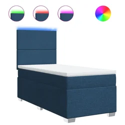 Vidaxl Box spring postelja z vzmetnico modra 80x200 cm blago
