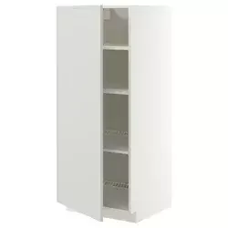 METOD Visoki element s policama, bela/Aspudden svetlosiva, 60x60x140 cm