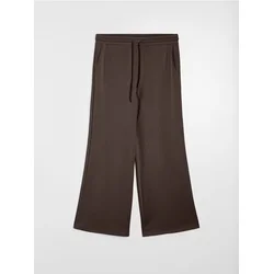 Sinsay - Soft touch wide leg pantalone sa džepovima i dodatkom viskoze - braon