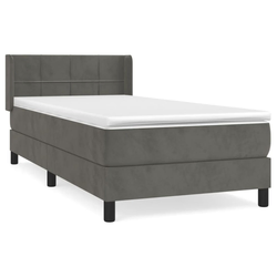 Vidaxl Box spring postelja z vzmetnico temno siva 100x200 cm žamet