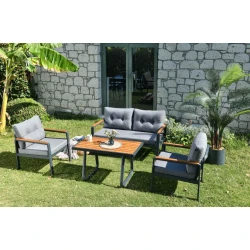 Lessentiel Maison Baštenska garnitura Tivoli 129,5x74,5x74,5cm Antracit-Siva