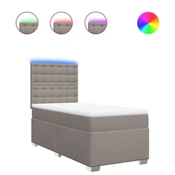 Vidaxl Box spring postelja z vzmetnico taupe 90x190 cm blago