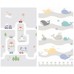 Playtime sklopiva dvostrana podloga Grad + Kitovi 120x180x1 cm( 22867 )
