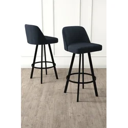 HANAH HOME Set barskih stolica (4 komada) Atex Anthracite Black