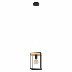 EGLO Viseća lampa LIBERTAD E27 18 cm crna/drvo 99795