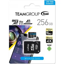 TeamGroup MICRO SDXC 256GB * UHS-I ELITE +SD Adapter TEAUSDX256GIV30A103 (2299)