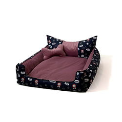 GO GIFT Dog and cat bed XL - pink - 100x80x18 cm