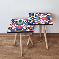 Hanah Home 2SHP215 Pomoćni stočić, 2 komada, Šareni
