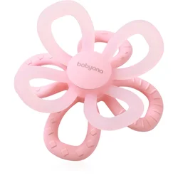 BABYONO Silikonski zobotrebec Flower - roza
