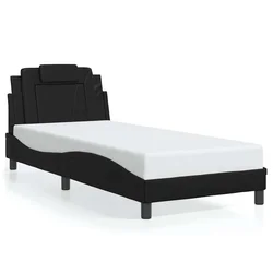 Vidaxl Posteljni okvir brez vzmetnice Viana črn 90x200 cm blago