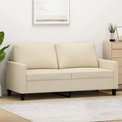 Greatstore Kavč dvosed krem 140 cm blago