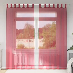 Voile zavjese s petljama 2 kom. vinsko crvene 140x225 cm