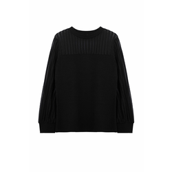 Trendyol Curve Black High Collar Lace Knitted Plus Size Blouse