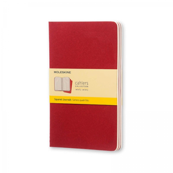 Moleskine - Bilježnica Moleskine Cahier Journals LG s mekanim koricama, crvena brusnica - karo, 3 komada