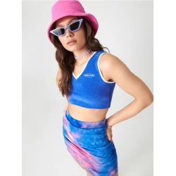 Sinsay - Crop top s vezom - zumbul plava