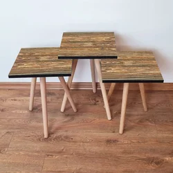 Hanah Home Set klub stočića 3Shp21, 3 komada, Šarena