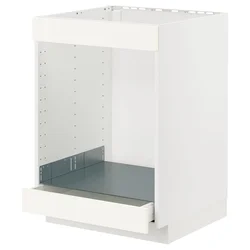 METOD / MAXIMERA Pod.elem.gr.ploča i pećn. s fiokom, bela/Vallstena bela, 60x60 cm