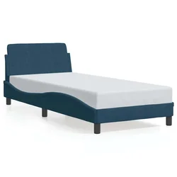 Vidaxl Posteljni okvir z vzglavjem Dover moder 90x190 cm žamet