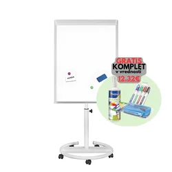 Tabla na kolesih 100 x 70 cm Topboard Premium, samostoječa + Piši briši komplet gratis