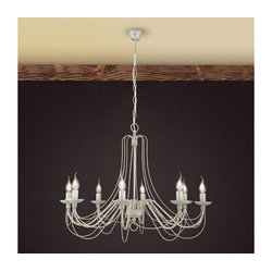 Orion LU 1531/8 - Luster na lancu VELA 8xE14/40W/230V prečnik 80 cm bela/zlatna/patina