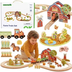 Tooky Toy: Leseni vlakovni set - kmetija