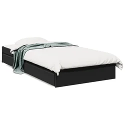Okvir kreveta s ladicama crni 75 x 190 cm konstruirano drvo