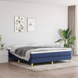 Okvir za krevet s oprugom plavi 180x200 cm od tkanine
