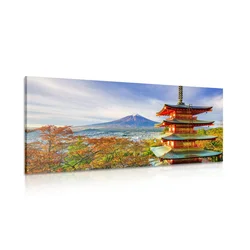 Slika pogled na Chureito Pagodo in goro Fuji - 120x60