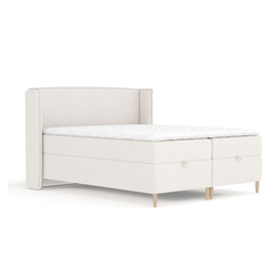 Kremno bela boxspring postelja s prostorom za shranjevanje 200x200 cm Monpelli – Maison de Reve