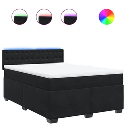 Vidaxl Box spring postelja z vzmetnico črna 140x200 cm žamet