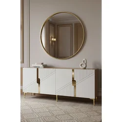 Hanah Home komoda Evva 150, 125 cm, hrast Sapphire / bela / zlatna