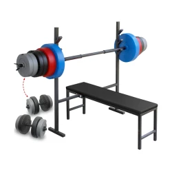 Benc klupa i tegovi - Benc klupa «LEON» tegovi 84kg i 2+1 šipka - proizvodac Iron Sport