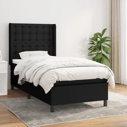 vidaXL Box spring postelja z vzmetnico črna 80x200 cm blago