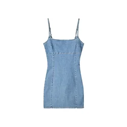 Bershka Obleka moder denim