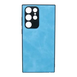 Maska za telefon LEATHER CASE za Samsung S22 Ultra, Akvamarin