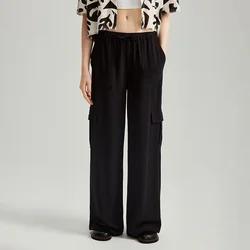 Wide leg pantalone sa cargo dA3epovima